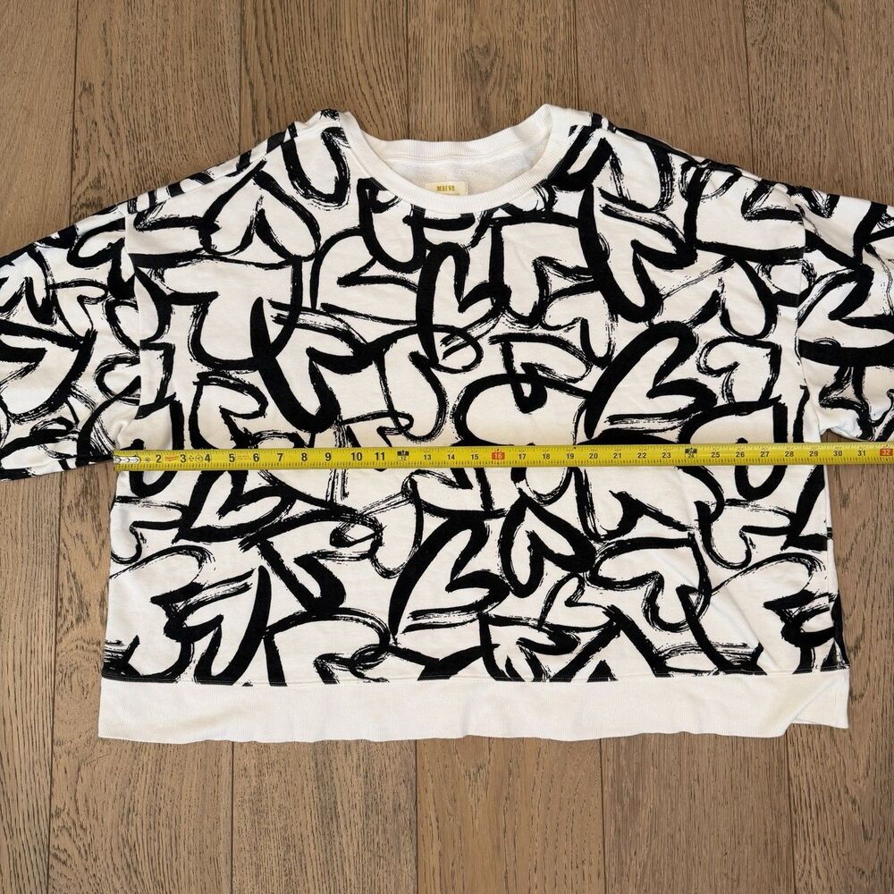 Maeve Anthropologie 3X Heart Printed Graphic Sweatshirt Sweater Plus Size Cotton - Picture 6 of 8